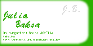 julia baksa business card